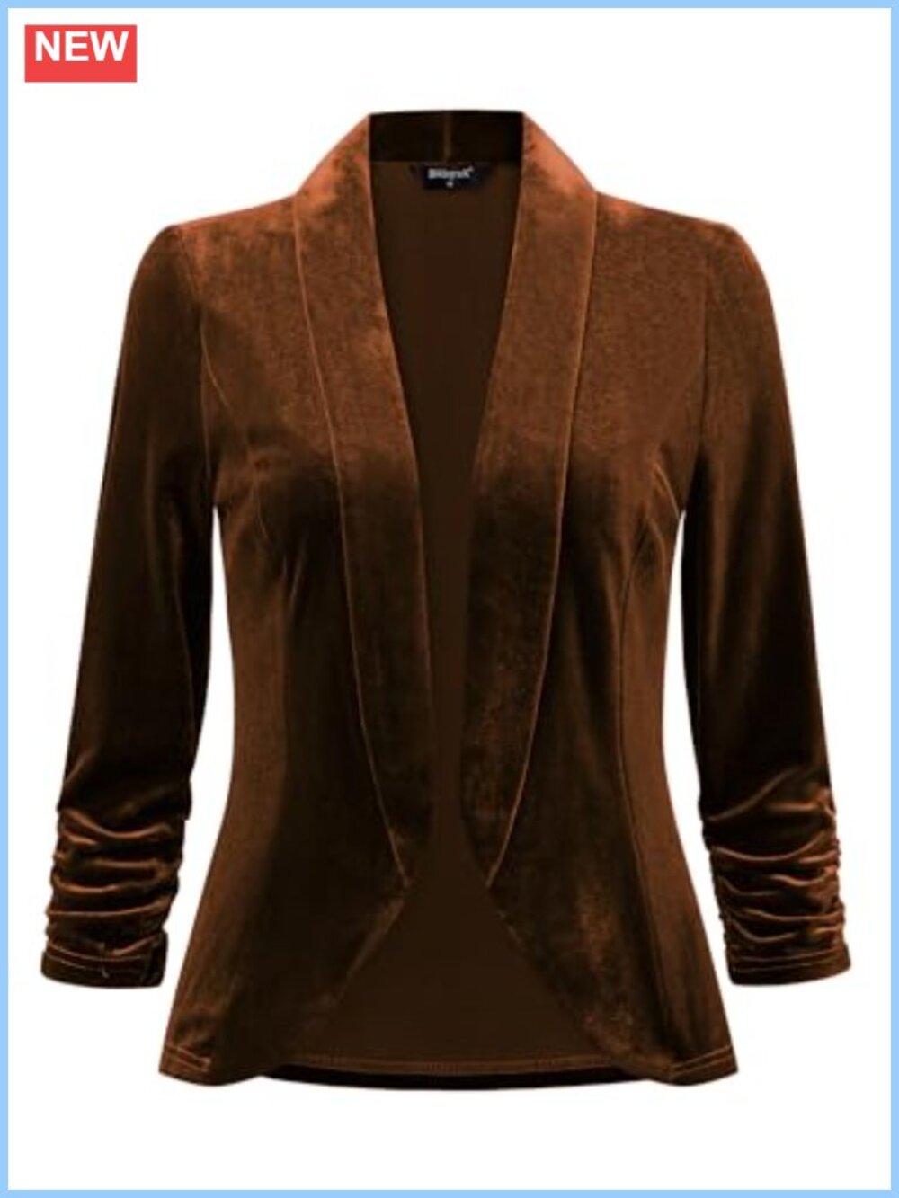 Velvet Blazer Shawl Collar Open Front Evening Formal Jacket